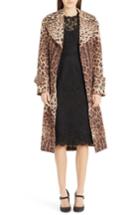 Women's Dolce & Gabbana Leopard Print Trench Coat - Brown