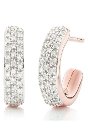 Women's Monica Vinader Fiji Mini Diamond Hoop Earrings