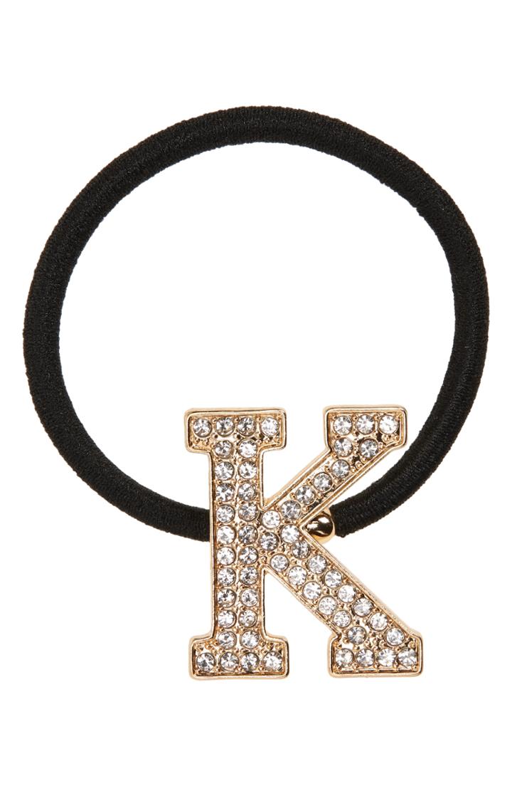 Tasha Crystal Initial Ponytail Holder, Size - Yellow