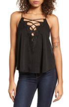 Women's Astr The Label Lace-up Camisole - Black
