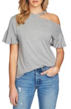 Women's 1.state Ruffle Cutout Tee, Size - Grey