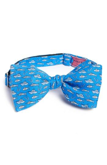 Men's Vineyard Vines Coastal Fishing Silk Bow Tie, Size - Blue