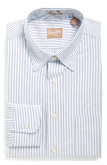 Men's Gitman 'cambridge Oxford' Regular Fit Stripe Dress Shirt .5 - 36 - Blue