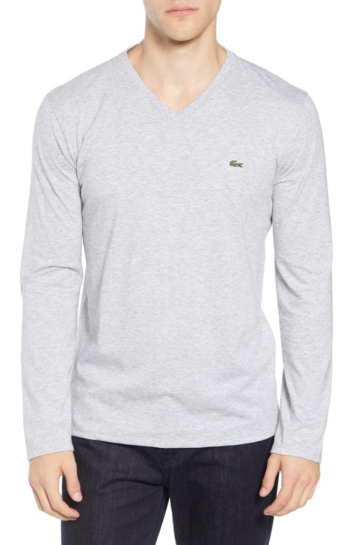 Men's Lacoste Long Sleeve T-shirt (xs) - Grey