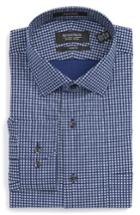 Men's Nordstrom Men's Shop Trim Fit Print Dress Shirt .5 32/33 - Blue