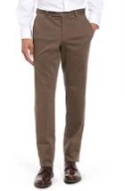 Men's Ted Baker London Jerome Flat Front Stretch Cotton Trousers R - Beige