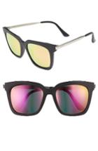 Women's Diff Bella 52mm Polarized Sunglasses - Matte Black/ Pink