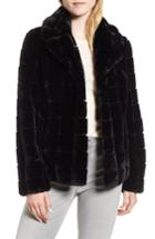 Women's Kristen Blake Quilted Faux Fur Jacket - Black