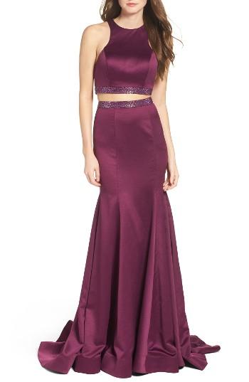 Women's La Femme Two-piece Mermaid Gown