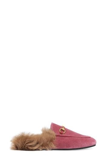 Women's Gucci 'princetown' Genuine Shearling Mule Loafer Us / 36eu - Black