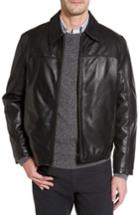 Men's Missani Le Collezioni Collared Leather Jacket, Size - Black