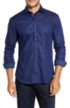 Men's Bugatchi Trim Fit Pinstripe Sport Shirt, Size - Blue