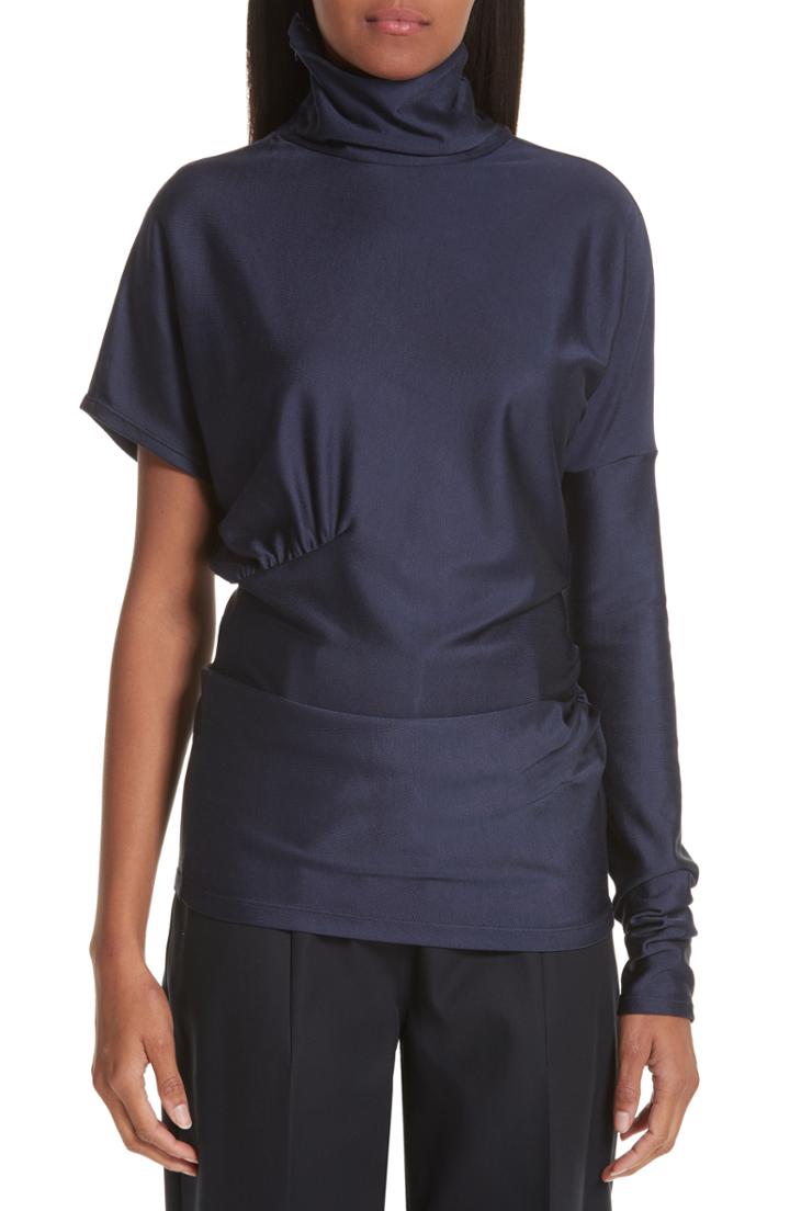 Women's Calvin Klein 205w39nyc Asymmetrical Jersey Top Us / 36 It - Blue