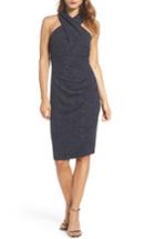Women's Eliza J Glitter Halter Neck Sheath Dress - Metallic