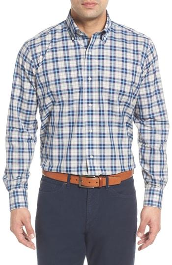 Men's Peter Millar Collection Kairos Regular Fit Melange Check Sport Shirt - Blue/green
