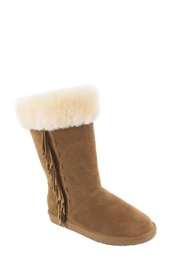 Women's Minnetonka Canyon Genuine Shearling Trim Boot M - Brown
