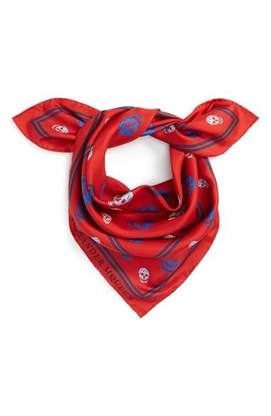 Women's Alexander Mcqueen Skull Print Silk Twill Scarf
