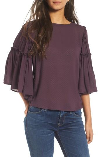 Women's Hinge Ruffle Blouse, Size - Purple
