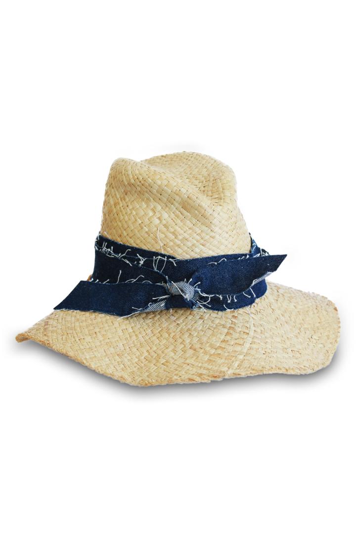 Women's Lola Hats First Aid Denim Band Straw Hat -
