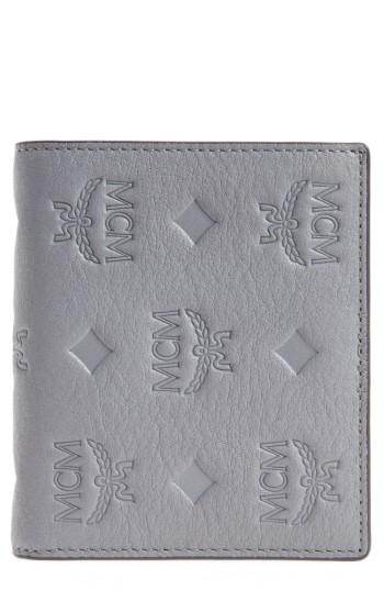 Women's Mcm Klara Leather Bifold Wallet - Grey