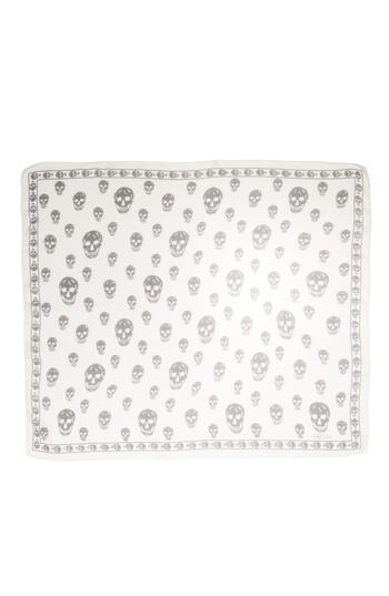 Women's Alexander Mcqueen Skull Foulard Silk Scarf, Size - Black