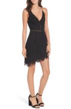 Women's Storee Asymmetrical Lace Minidress - Black