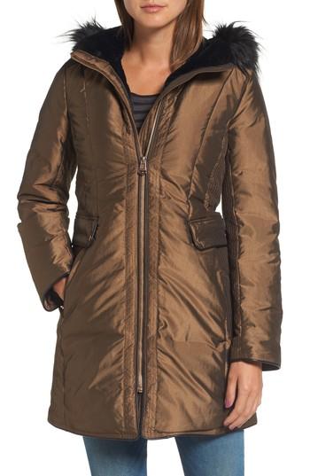 Women's Cole Haan Faux Fur Trim Down Parka