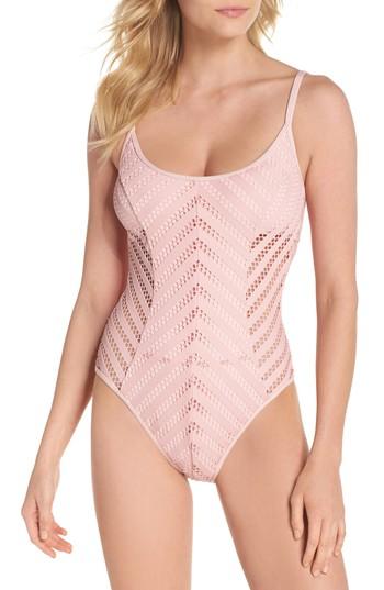 Women's Kenneth Cole New York Tough Luxe One-piece Swimsuit - Coral