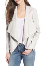 Women's Bb Dakota Teagan Reversible Faux Leather Drape Front Jacket - Grey