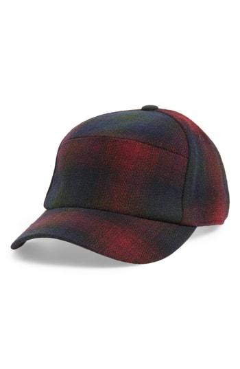 Men's Bailey Bernick Plaid Wool Blend Baseball Cap - Red