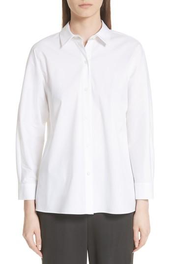 Women's Lafayette 148 New York Felicity Cotton Blend Blouse - White