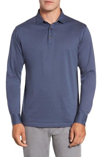 Men's Peter Millar Banff Cotton & Cashmere Polo, Size - Coral