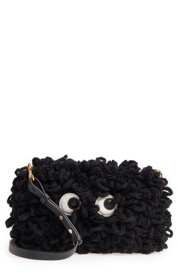 Anya Hindmarch Creeper Chunky Wool Crossbody Bag - Black