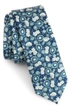 Men's The Tie Bar Flower City Wool Skinny Tie, Size - Blue