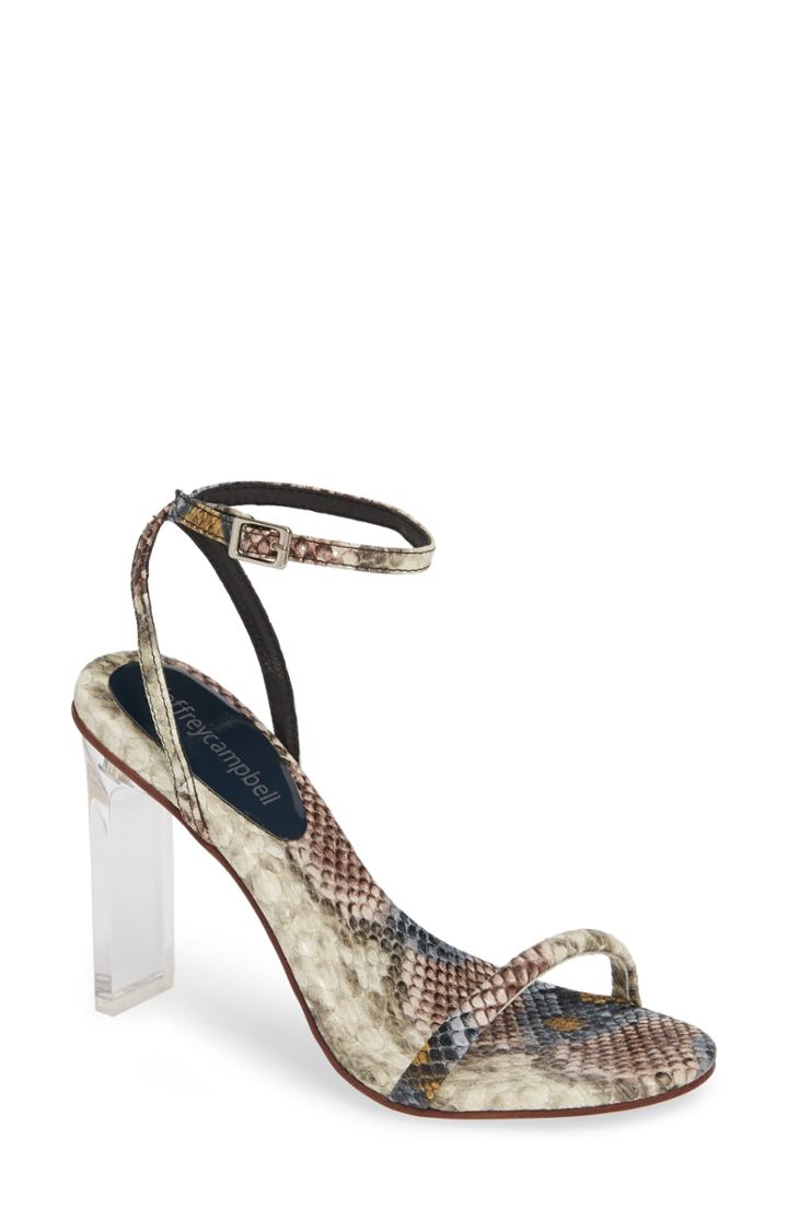 Women's Jeffrey Campbell Vaccine Clear Heel Sandal M - Beige