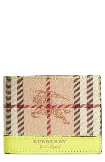 Men's Burberry Haymarket Check Wallet - Yellow