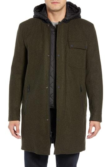 Men's Marc New York Rowland Hooded Bib Lined Parka - Green