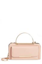 Amici Accessories Faux Leather Phone Crossbody Bag - Pink