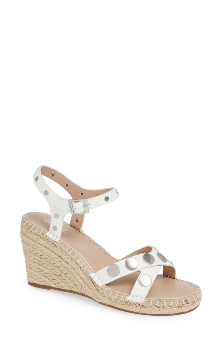 Women's Charles By Charles David Nacho Studded Wedge Sandal .5 M - White