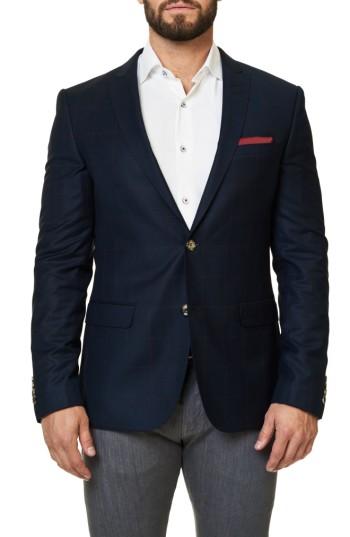 Men's Maceoo Windowpane Jacquard Sport Coat (s) - Blue