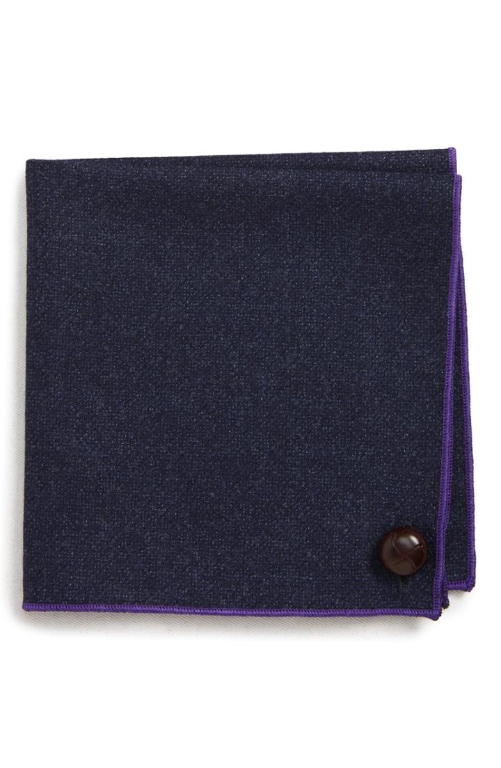 Men's Armstrong & Wilson Solid Wool Pocket Square, Size - Purple