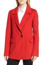 Women's Badgley Mischka Double Face Wool Blend Blazer, Size - Red