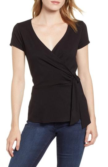 Women's Gibson Faux Wrap Tie Shirt