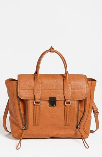 3.1 Phillip Lim 'pashli' Shark Embossed Leather Satchel Rust