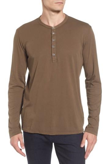 Men's Velvet By Graham & Spencer Slim Fit Long Sleeve Henley - Green