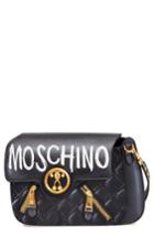 Moschino 2-d Graffiti Logo Shoulder Bag - Black