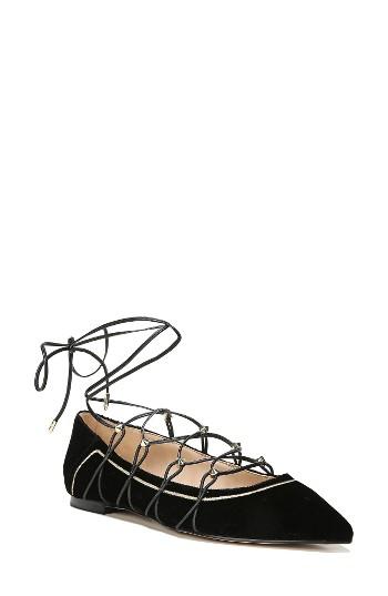 Women's Sam Edelman Rockwell Ghillie Pointy Toe Flat M - Black