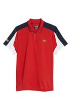 Men's Lacoste Ultra Dry Colorblock Pique Polo (s) - Red