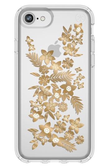 Speck Transparent Shimmer Floral Metallic Iphone 6/6s/7/8 Case - Metallic