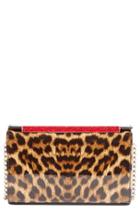 Christian Louboutin 'vanite' Leopard Print Leather Clutch -